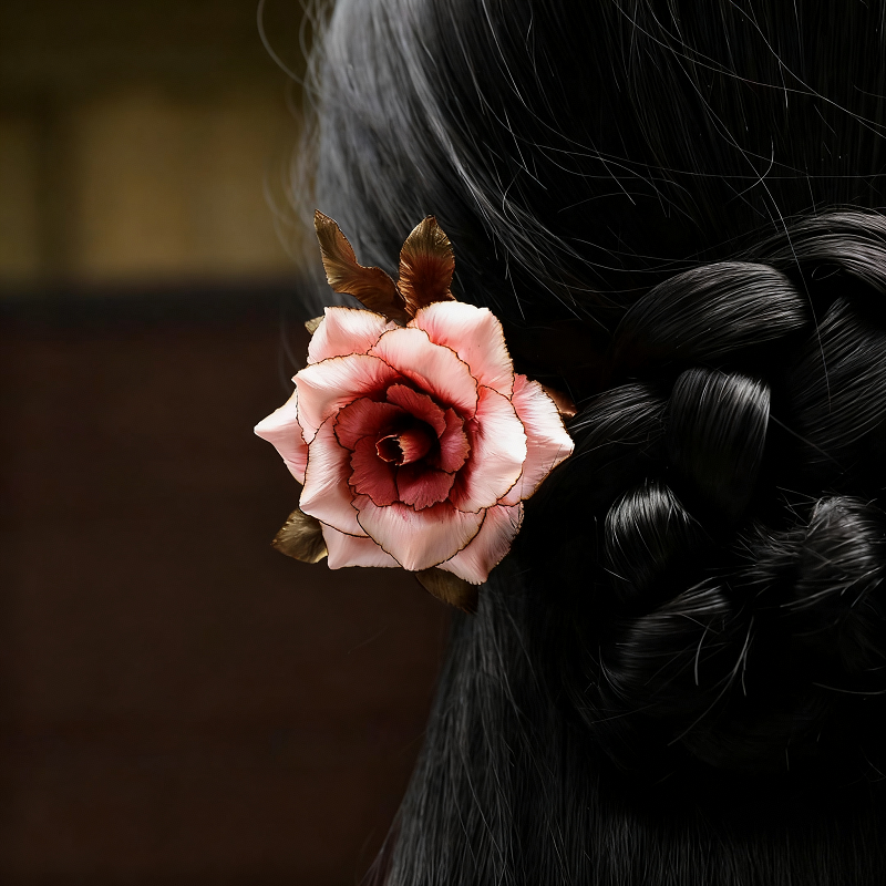 HandmadeRonghua—Pink Burnt-Edge Rose