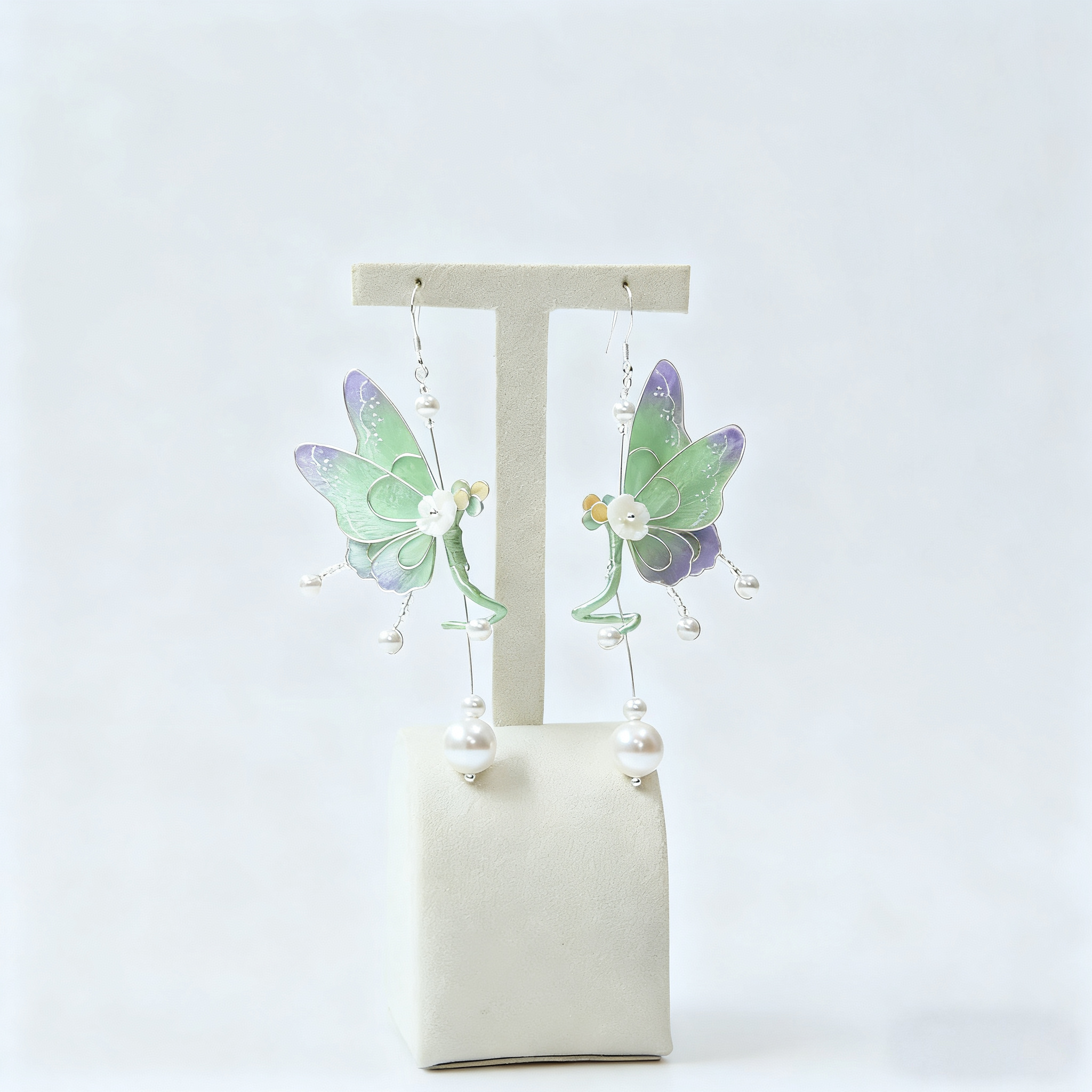 HandmadeRonghua—Butterfly tassel earrings