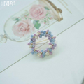 Handmade Micro-Crochet—Flower Wreath Brooch