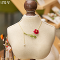 Handmade Micro-Crochet—Rose Series Necklace