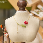 Handmade Micro-Crochet—Rose Series Necklace