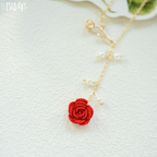 Handmade Micro-Crochet—Rose Series Necklace