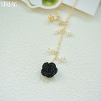Handmade Micro-Crochet—Rose Series Necklace