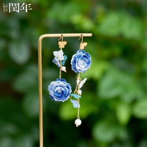 Handmade Micro-Crochet—Gorgeous Peony Earring Pendant