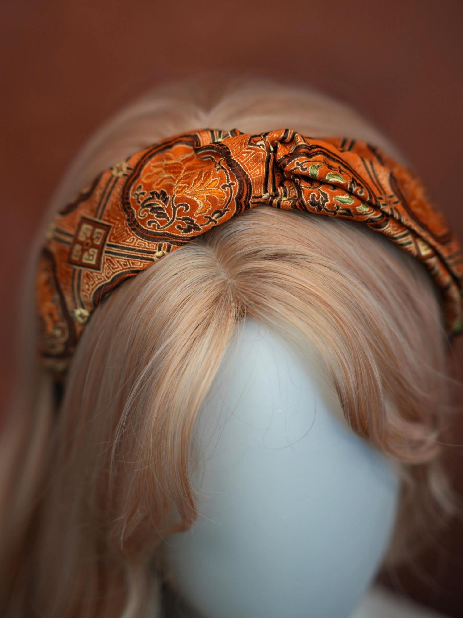 Handwoven Song Brocade—Double-Layered Hair Hoops