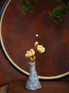 HandmadeRonghua—Silk Wintersweet Ceramic Vase Home Décor Accent