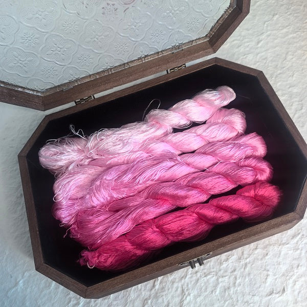 Ronghua making tools—400m Untwisted Unsplit Mulberry Silk Thread  (Peach Pink)