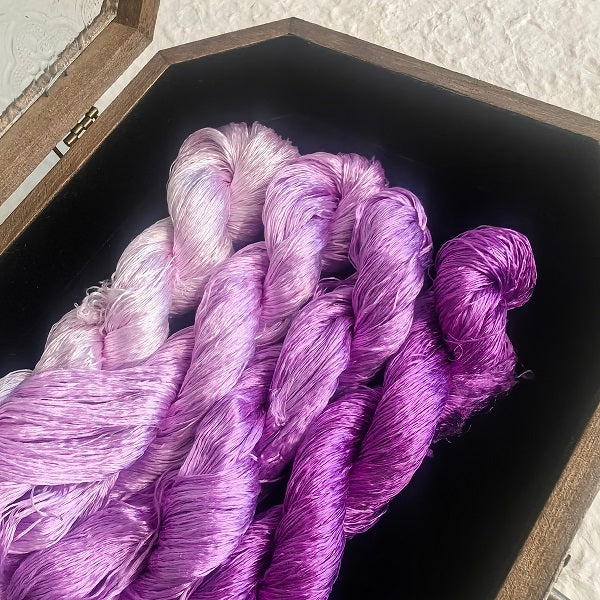 Ronghua making tools—400m Untwisted Unsplit Mulberry Silk Thread (purple)
