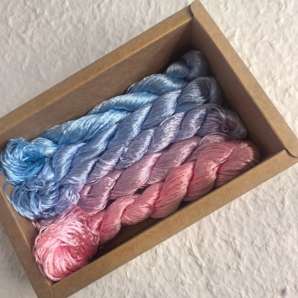 Ronghua making tools—400m Untwisted Unsplit Mulberry Silk Thread  ( colorful clouds-like garments)