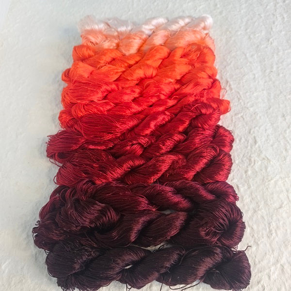 Ronghua making tools—400m Untwisted Unsplit Mulberry Silk Thread(scarlet）