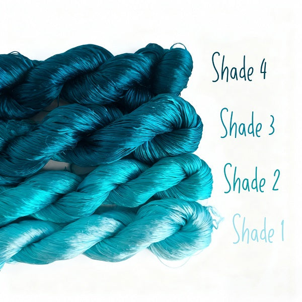 Ronghua making tools—400m Untwisted Unsplit Mulberry Silk Thread  (lake blue)