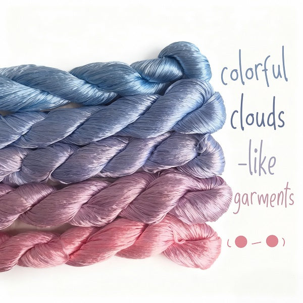 Ronghua making tools—400m Untwisted Unsplit Mulberry Silk Thread  ( colorful clouds-like garments)