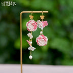 Handmade Micro-Crochet—Gorgeous Peony Earring Pendant