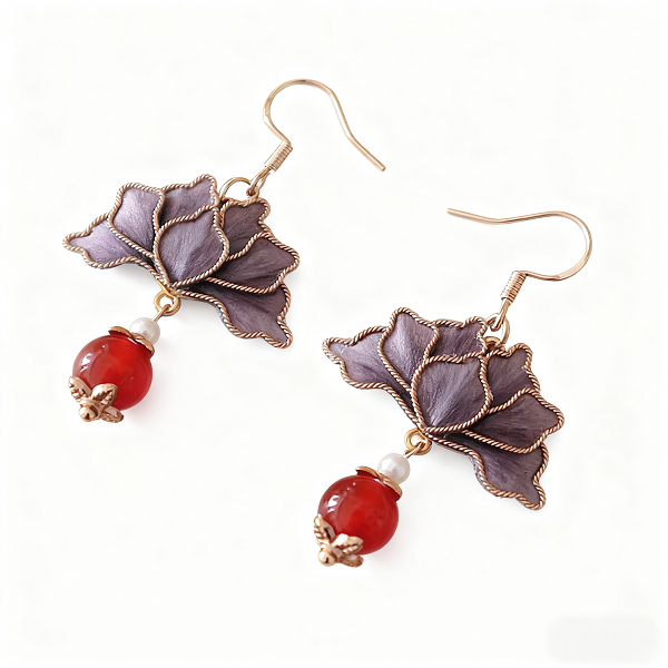HandmadeRonghua—Colorful leaf earrings