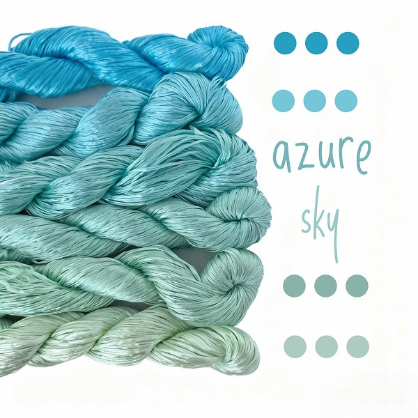 Ronghua making tools—400m Untwisted Unsplit Mulberry Silk Thread (azure sky)