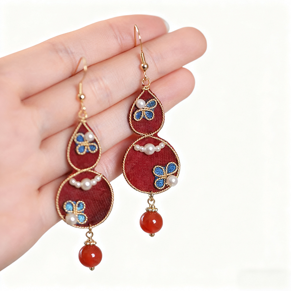 HandmadeRonghua—gourd earrings