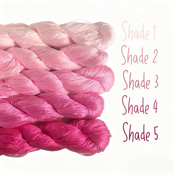 Ronghua making tools—400m Untwisted Unsplit Mulberry Silk Thread  (Peach Pink)
