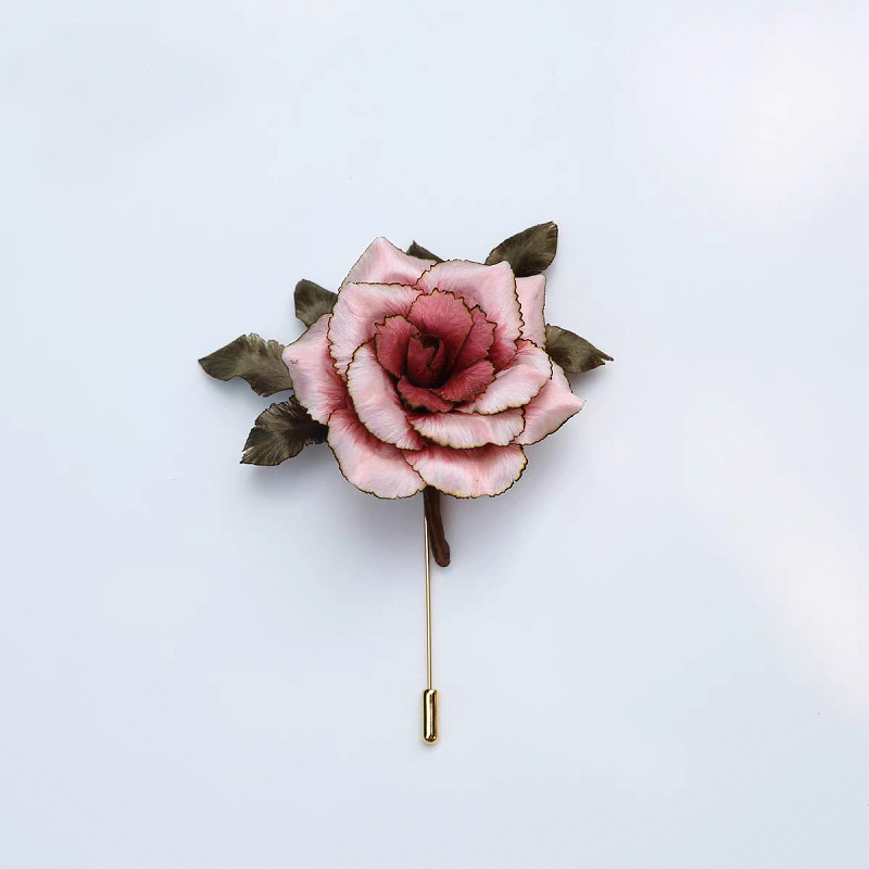 HandmadeRonghua—Pink Burnt-Edge Rose