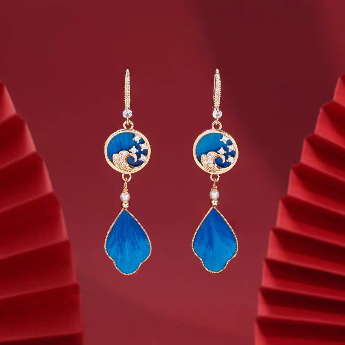 HandmadeRonghua—Wave earrings