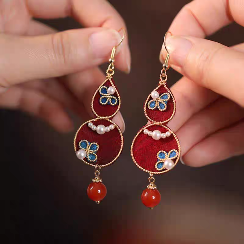 HandmadeRonghua—gourd earrings