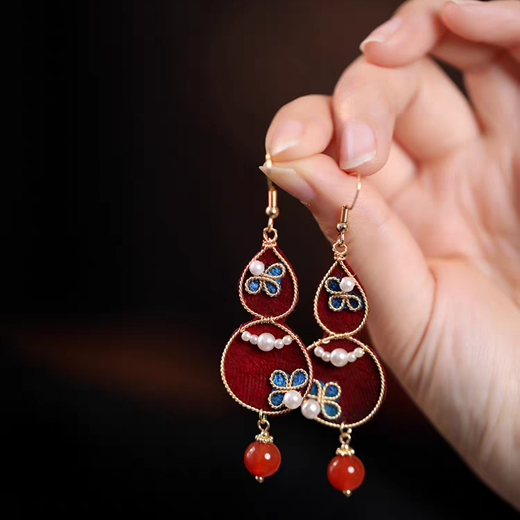 HandmadeRonghua—gourd earrings