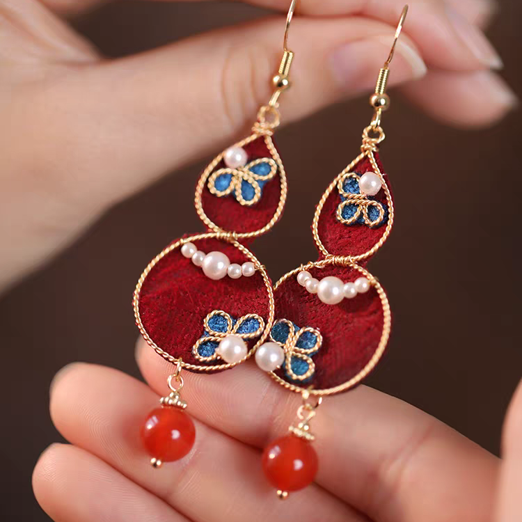 HandmadeRonghua—gourd earrings