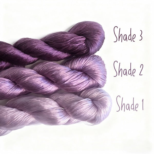 Ronghua making tools—400m Untwisted Unsplit Mulberry Silk Thread (Dark Violet-Blue)